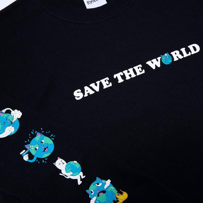 Ripndip Save the World Long Sleeve Black | CA VD2459