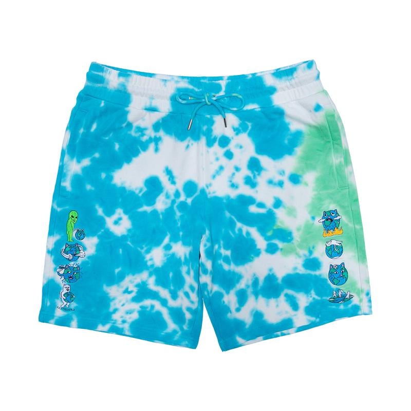 Ripndip Save the World Sweat Shorts Light Turquoise / Green | CA KI2199