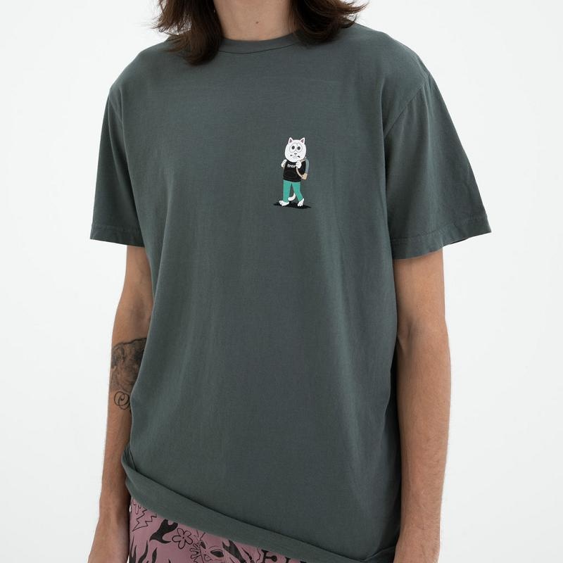 Ripndip Scary Hours Shirts Grey | CA HK2275