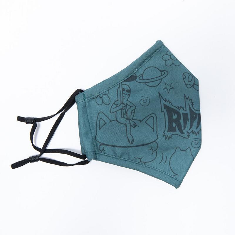 Ripndip Scribble Face Mask Accessories Green | CA OR2958