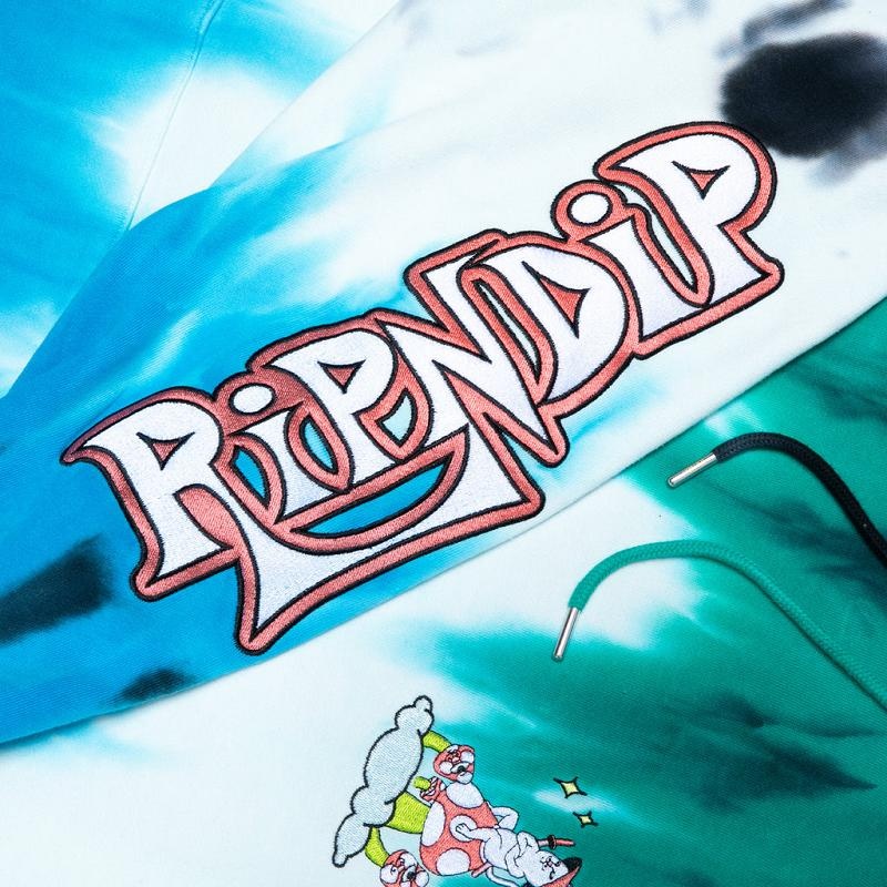 Ripndip Sensai Embroidered Hoodie Blue / Green Stripes | CA NB2587