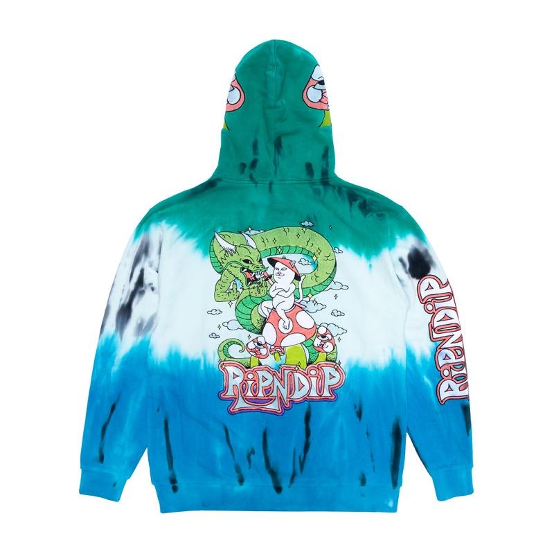 Ripndip Sensai Embroidered Hoodie Blue / Green Stripes | CA NB2587