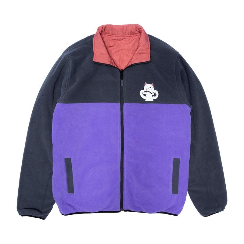 Ripndip Shmoody Polar Fleece Quilted Reversible Jackets Purple | CA FM2468