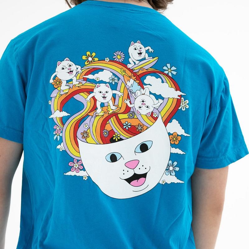 Ripndip Skating Rainbow Shirts Blue | CA CE2281