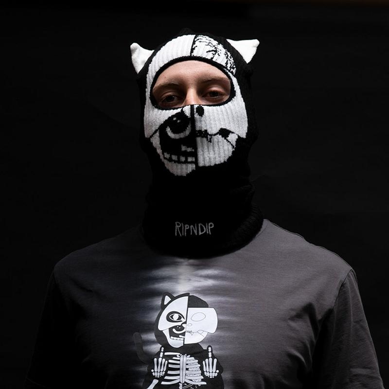 Ripndip Skelly Nerm Balaclava Beanie Black | CA YU2083