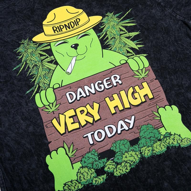 Ripndip Smokey Alien Bear Shirts Black Wash | CA FM2338