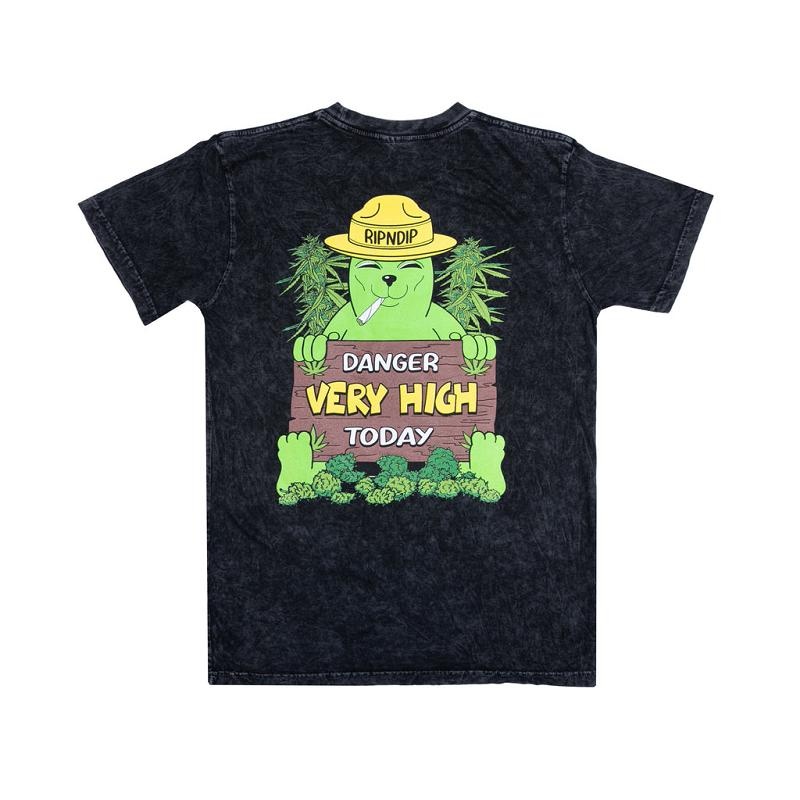 Ripndip Smokey Alien Bear Shirts Black Wash | CA FM2338