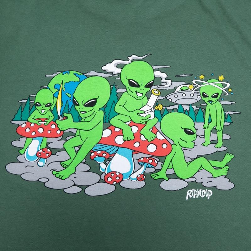 Ripndip Space Gang Shirts Olive | CA XF2280