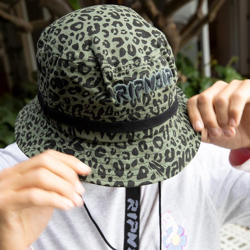 Ripndip Spotted Cotton Twill Bucket Hats Olive | CA RW2081