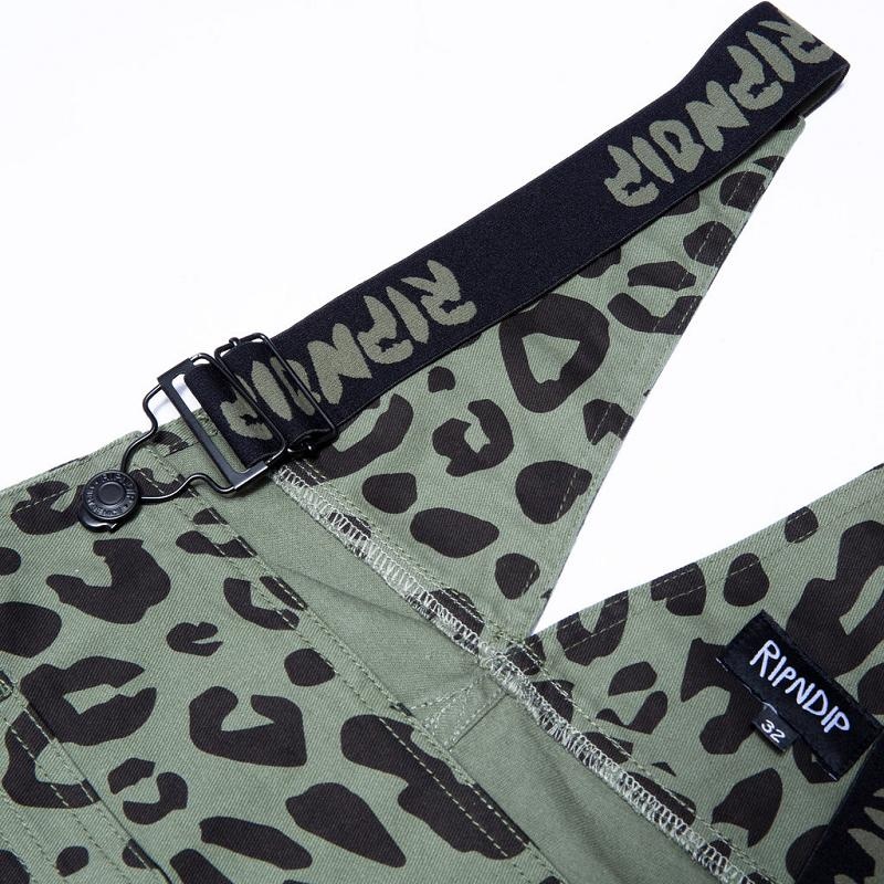 Ripndip Spotted Cotton Twill Overalls Pants Olive | CA LH2411