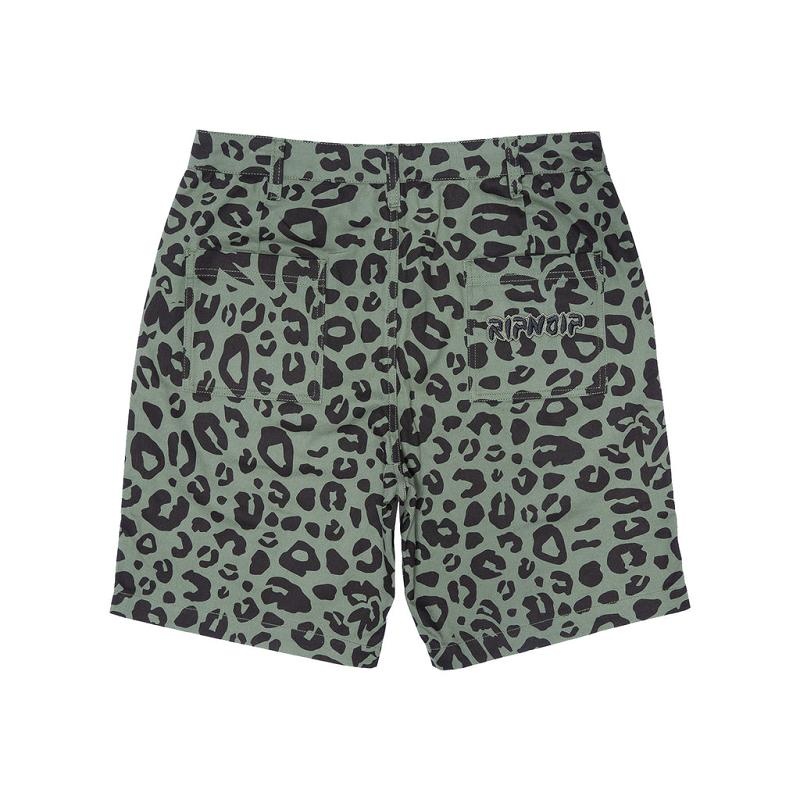 Ripndip Spotted Cotton Twill Shorts Olive | CA GL2196