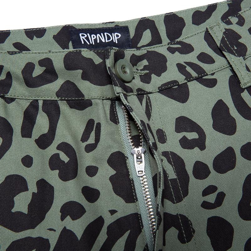 Ripndip Spotted Cotton Twill Shorts Olive | CA GL2196