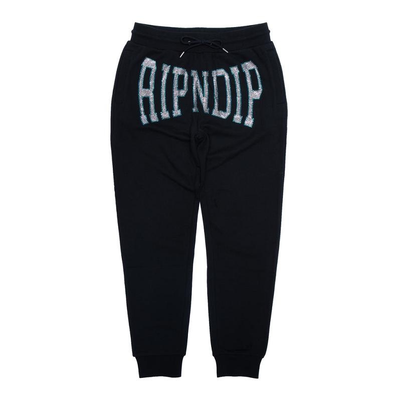 Ripndip Summer Revenge Rhinestone Sweatpants Black | CA ZG2123