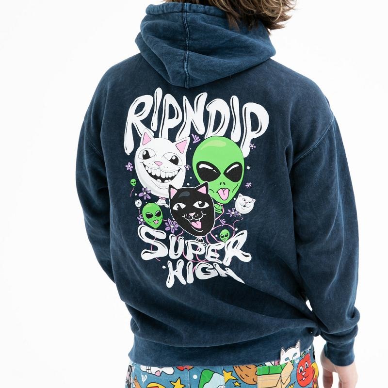 Ripndip Super High Hoodie Navy Wash | CA HK2544