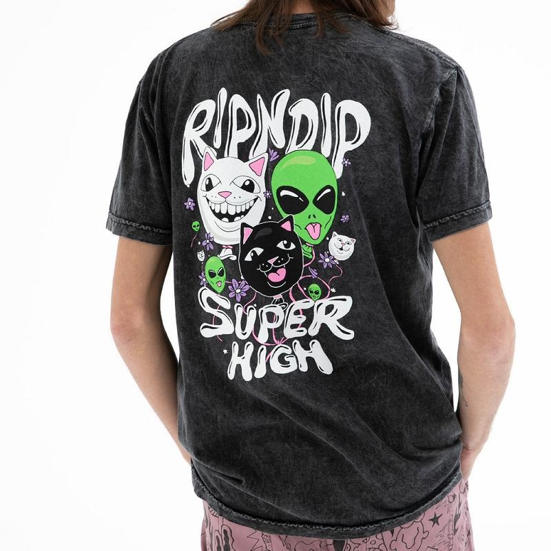 Ripndip Super High Shirts Black Wash | CA RW2263