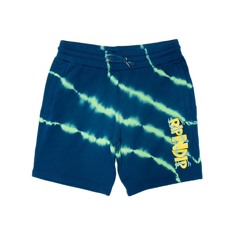 Ripndip Super Sanerm Sweat Shorts Navy / Green | CA FM2195