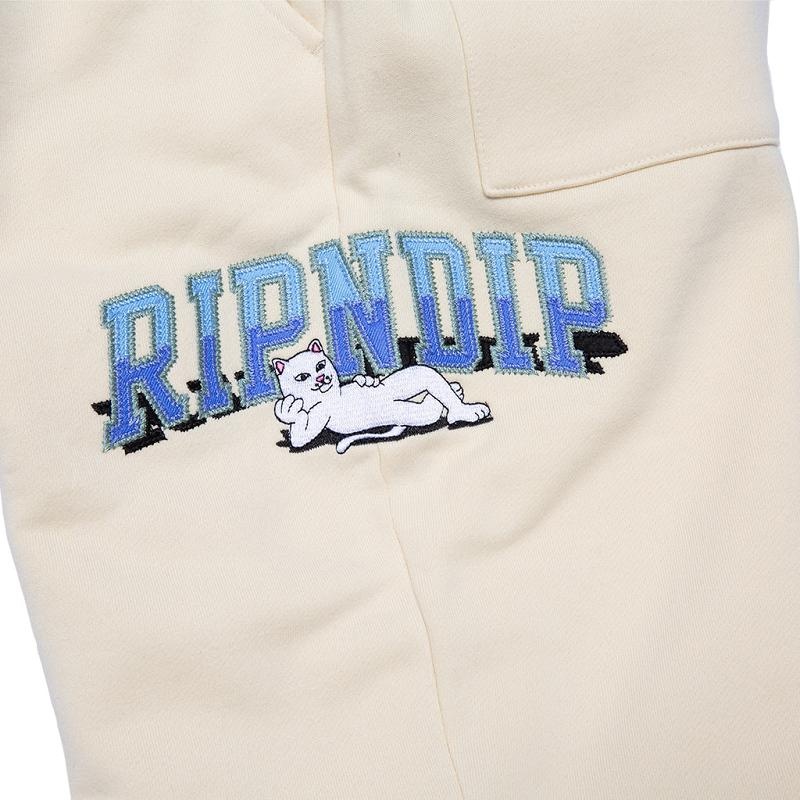 Ripndip Team Spirit Embroidered Sweatpants Beige | CA WY2131