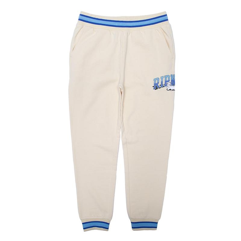 Ripndip Team Spirit Embroidered Sweatpants Beige | CA WY2131