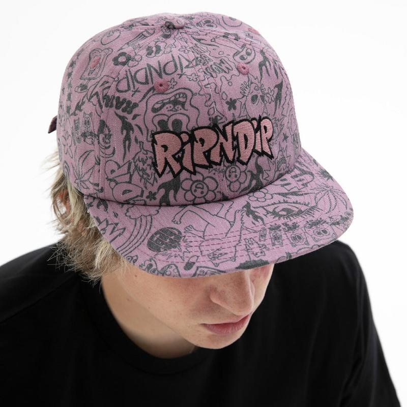 Ripndip We Don't Care 6 Panel Hats Purple | CA RW2055