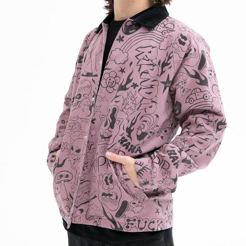 Ripndip We Don't Care Coaches Jackets Purple | CA ZG2488