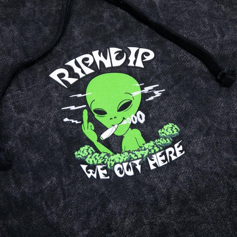 Ripndip We Out Here Smoking Hoodie Black Wash | CA AP2575