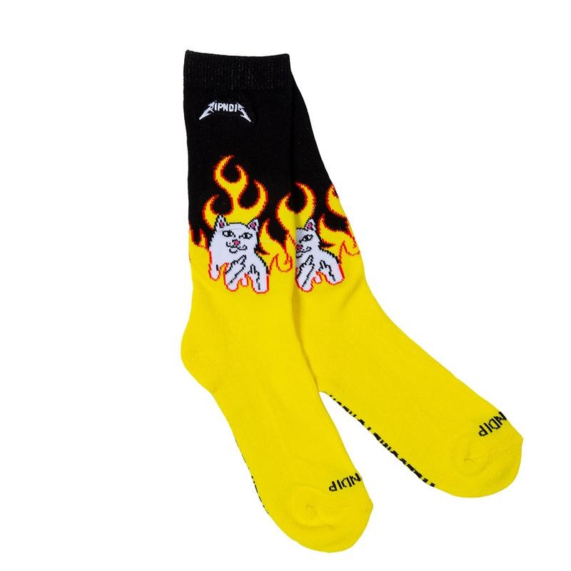 Ripndip Welcome To Heck Socks Black / Yellow | CA CE2687