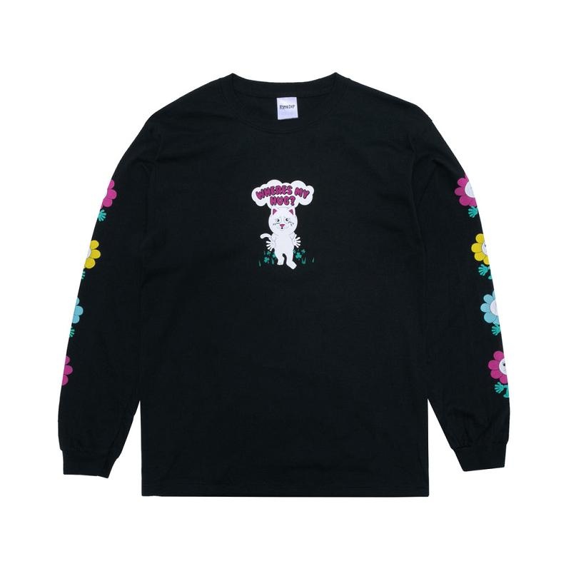 Ripndip Wheres My Hug Long Sleeve Black | CA IS2448