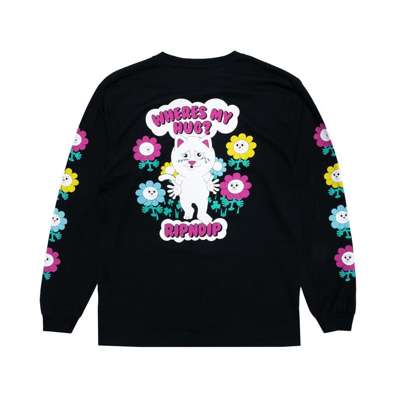 Ripndip Wheres My Hug Long Sleeve Black | CA IS2448