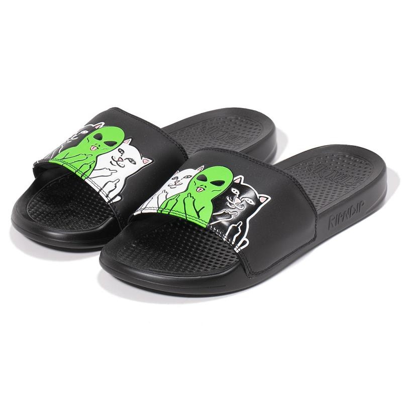 Ripndip Whole Gang Slides Black | CA JJ2016